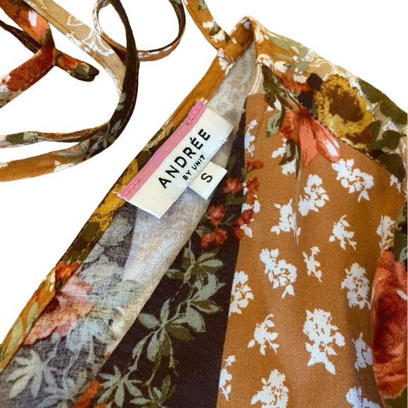 Andree By Unit Savanna Jane Floral Patchwork Babydoll Dress Womens Size Small - Picture 9 of 12
